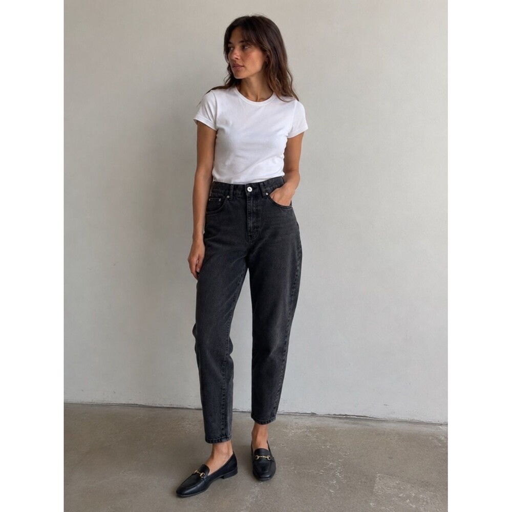 Cotton On Original Mom Jean Womens US 8 Black Gray High Rise Mom Jeans